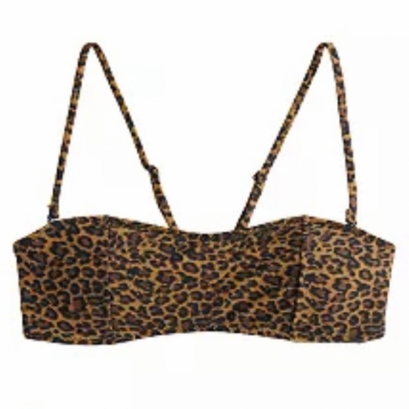 KENDALL & KYLIE Leopard Print Bandeau Bikini Top with Removable Strap - Picture 8 of 16
